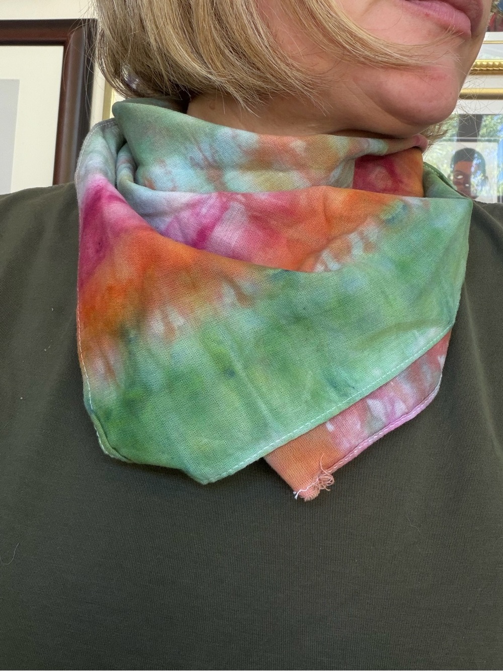 Hand Dyed Cotton Bandana Scarf- Kitt size 20x20